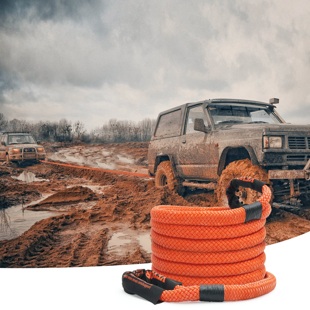 1" X 20' Kinetic Recovery Tow Rope 38,000 Lbs, Heavy-Duty Off Road Snatch Strap, Extreme Duty 30% Elasticity Energy Snatch Strap For Jeep Car Truck ATV UTV SUV Tractor