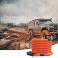 7/8" X 30' Kinetic Recovery Tow Rope 30,580lbs, Heavy-Duty Off Road Snatch Strap With 2 Soft Shackles (41750lbs) Extreme Duty 30% Elasticity Energy Snatch Strap Jeep Car Truck ATV Tractor