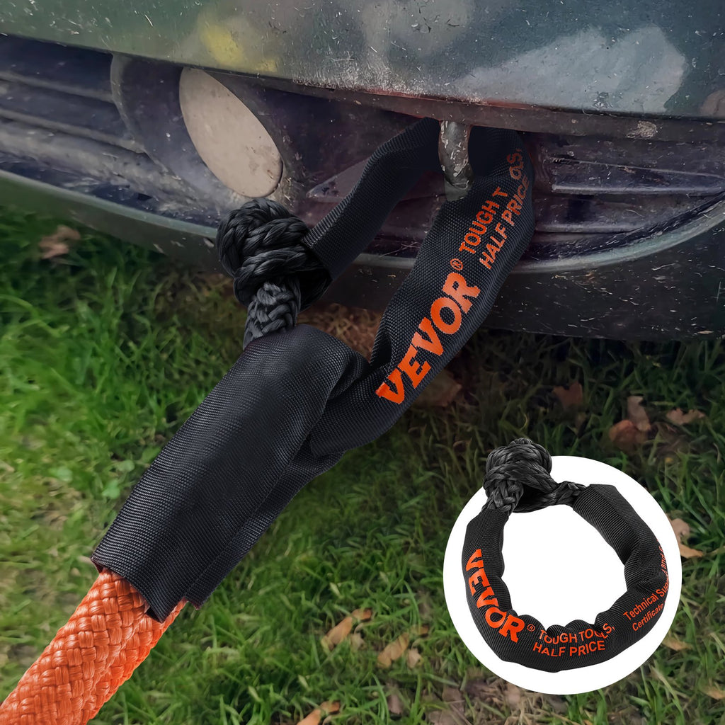 Soft Shackle Synthetic Recovery Rope 2PCS 1/2"x22" 44092lbs Break Strength